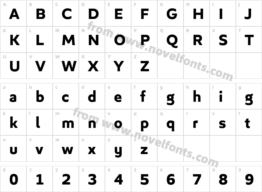 Algera BoldCharacter Map