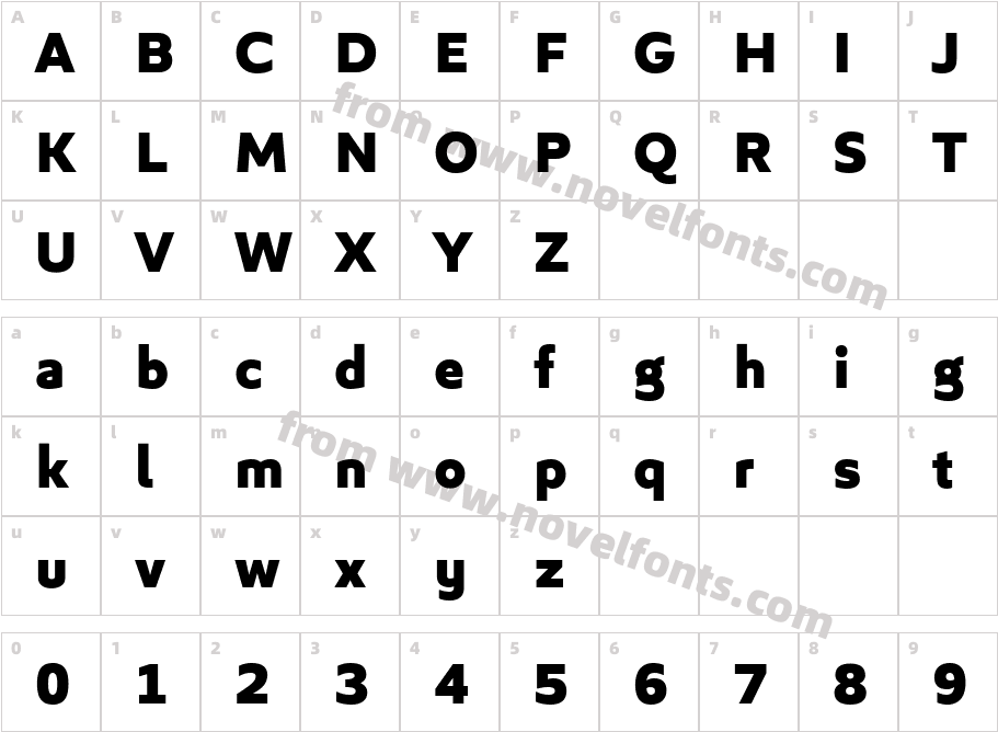 Algera Extra BoldCharacter Map