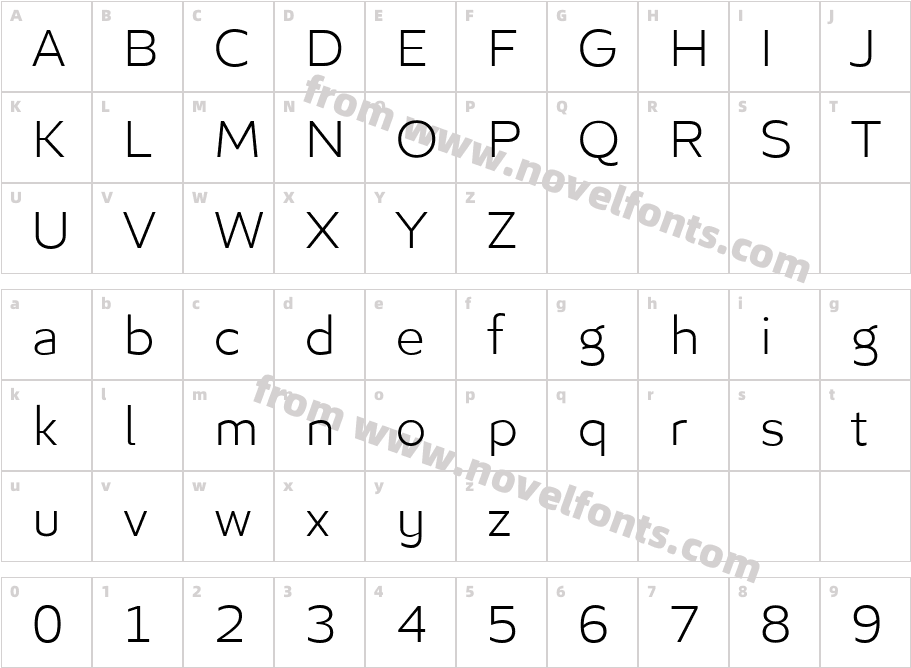 Algera Extra LightCharacter Map