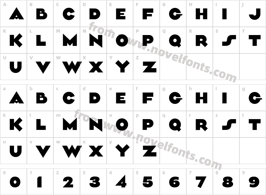 Aliment BoldCharacter Map