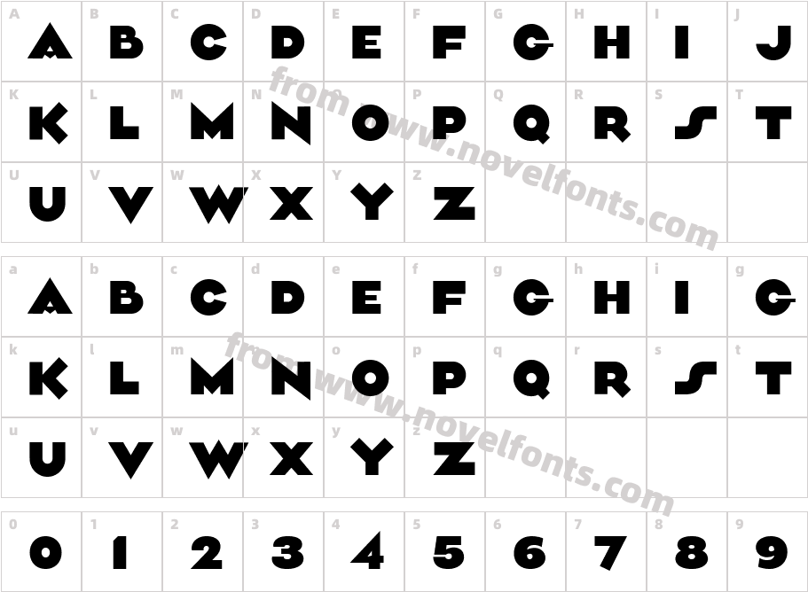 Aliment BoldCharacter Map