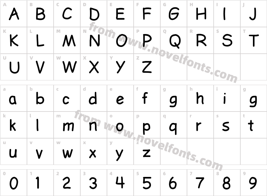 LDFComicSansCharacter Map