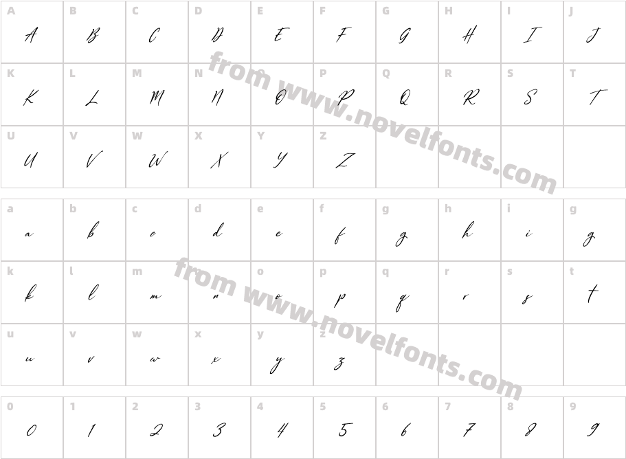 Allmathera ItalicCharacter Map