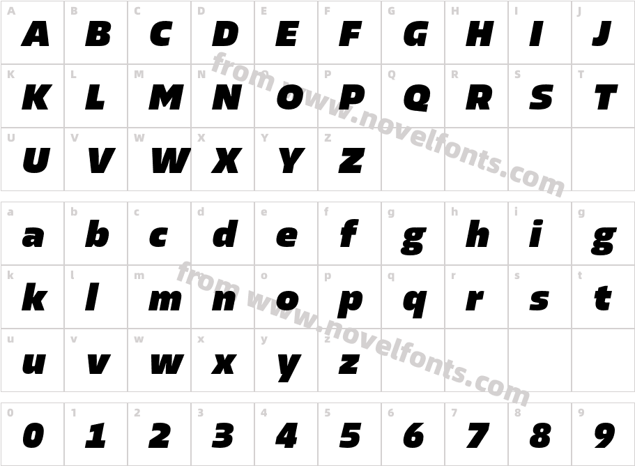 Allotrope Black ItalicCharacter Map