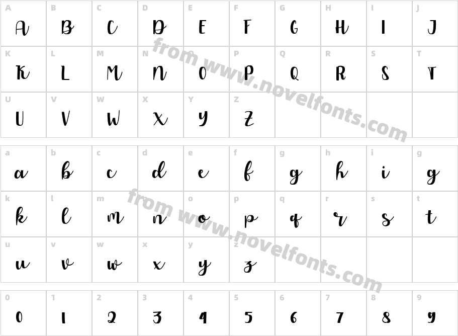 Allyca RegularCharacter Map