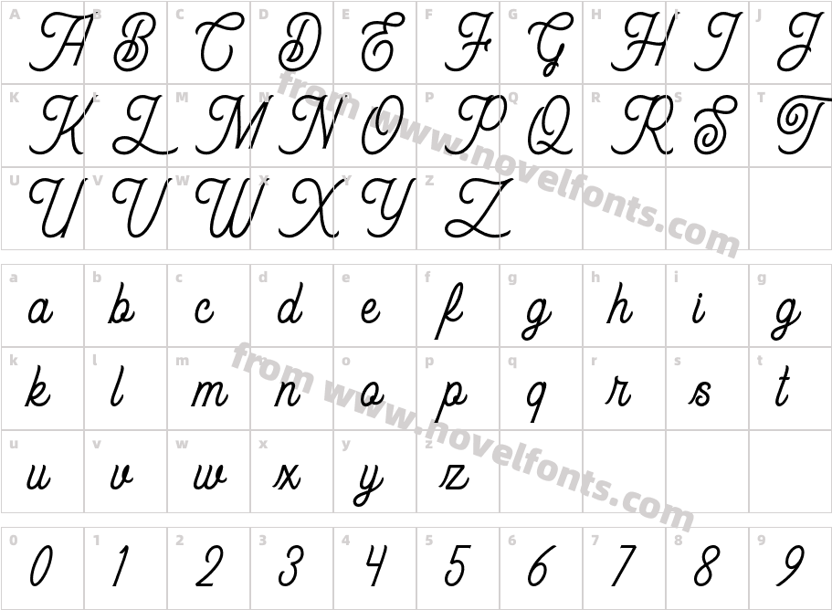 Almerian ScriptCharacter Map