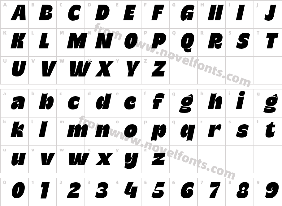 Almie ItalicCharacter Map