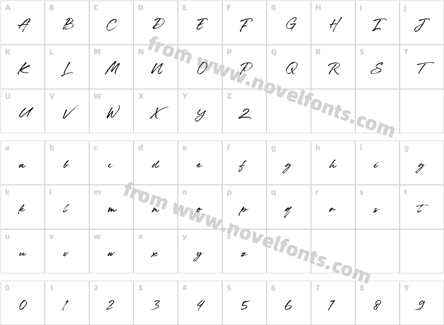 Altena RegularCharacter Map