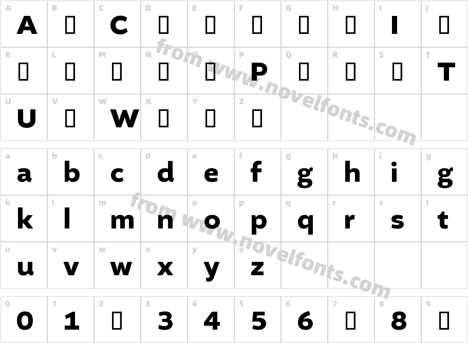 Altivo BoldCharacter Map