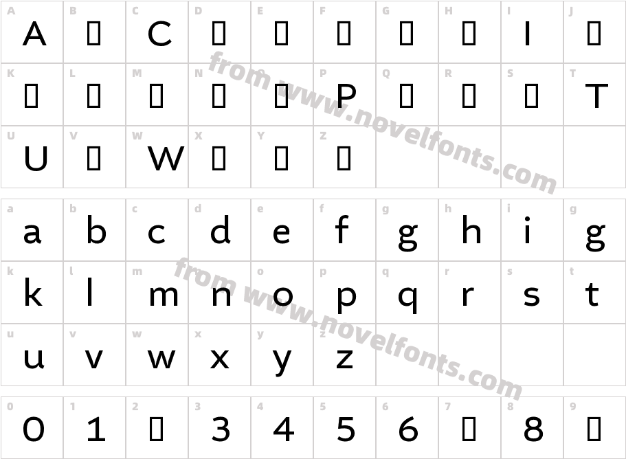 Altivo RegularCharacter Map