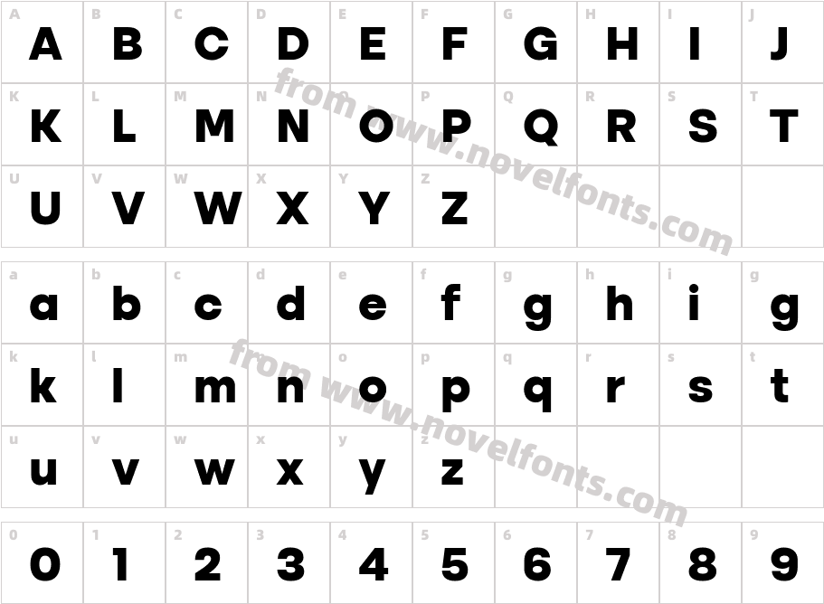 Altone Extra BoldCharacter Map