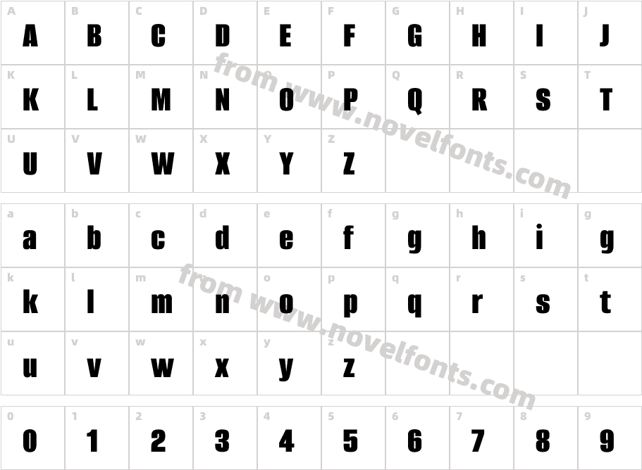 Alumni Sans BlackCharacter Map