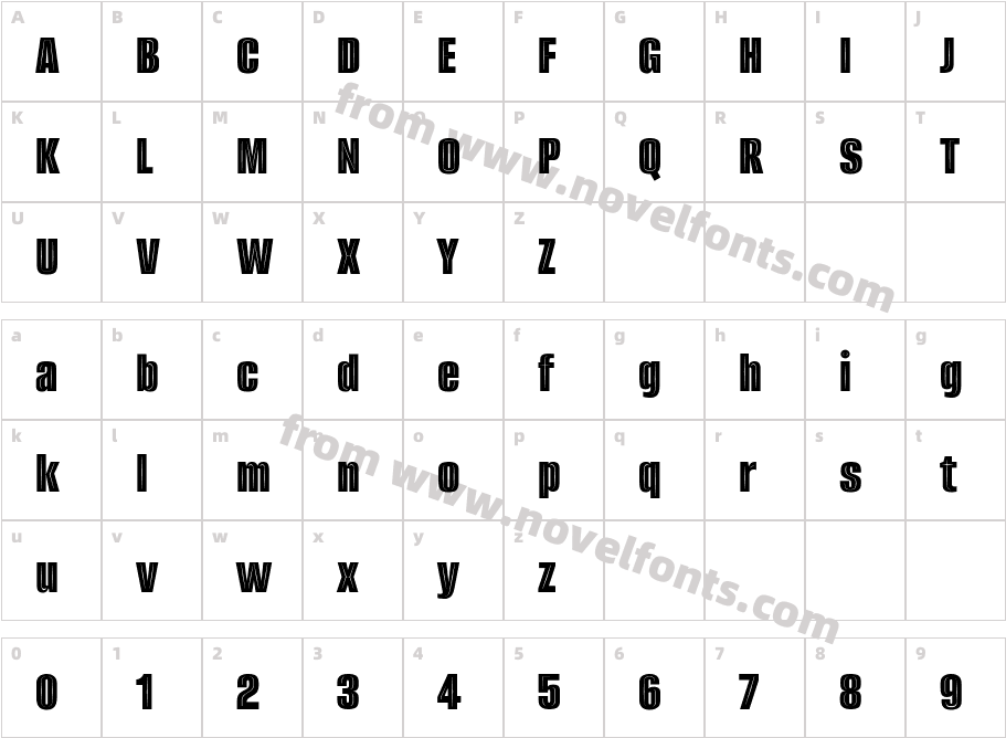 Alumni Sans Inline One RegularCharacter Map