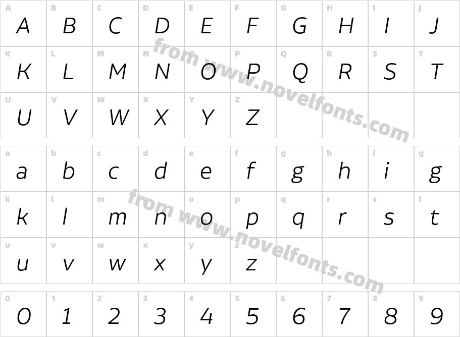 Alvar Essential Alt Light ItCharacter Map