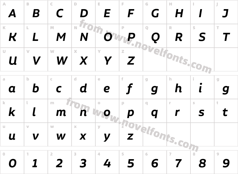 Alvar Pro Semibold ItCharacter Map
