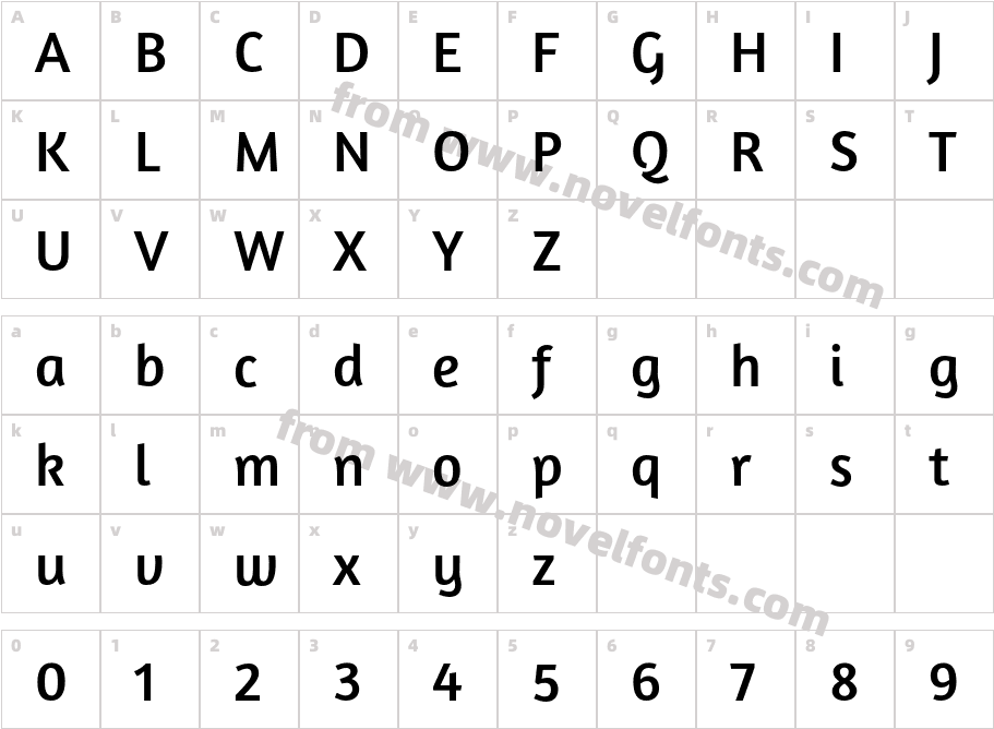Amaranth RegularCharacter Map
