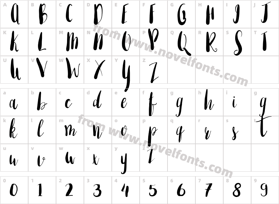 Amber Light Font RegularCharacter Map
