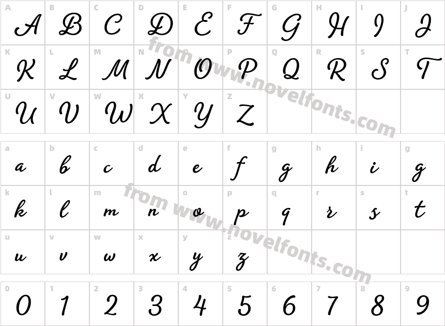 Amberly BoldCharacter Map