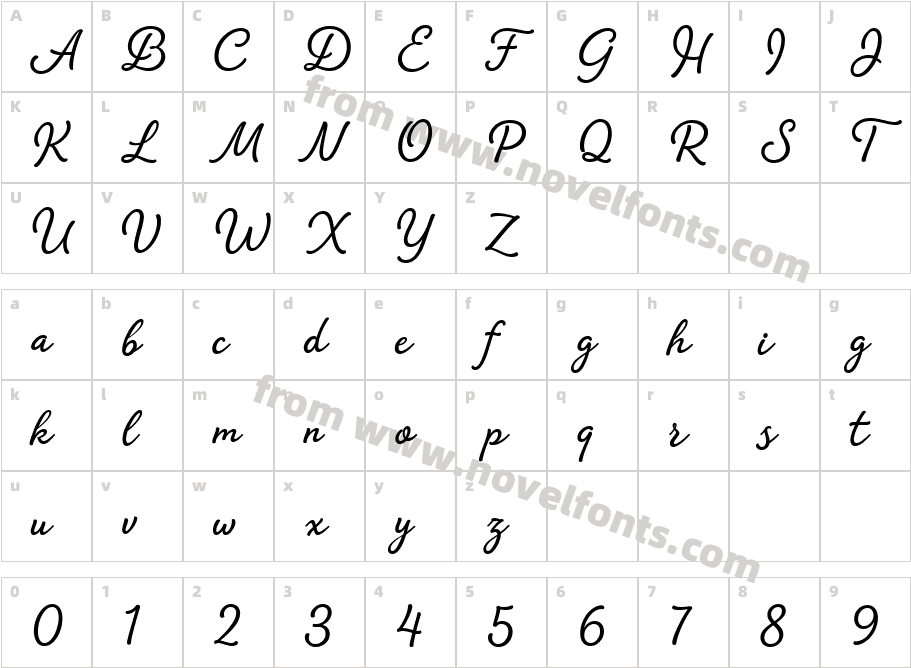 Amberly MediumCharacter Map