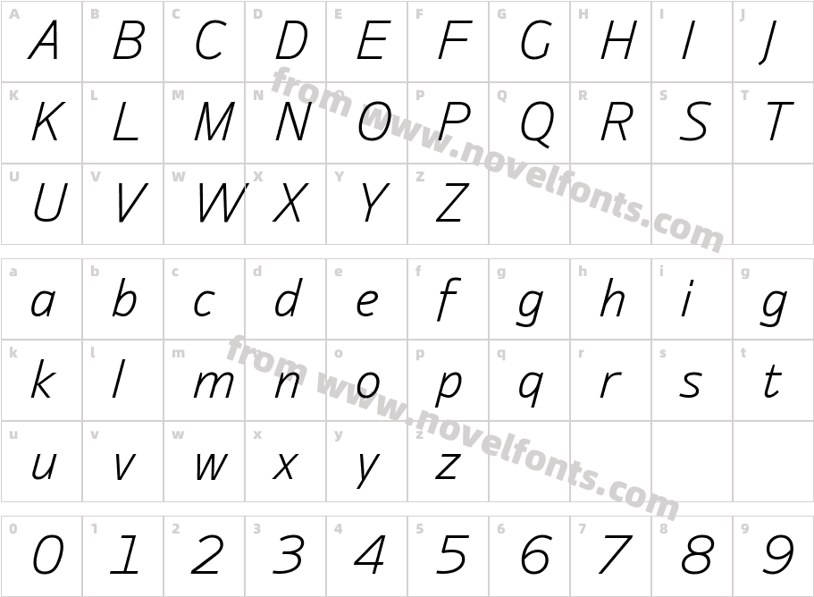 Ambiguity Normate W05 Light ItCharacter Map