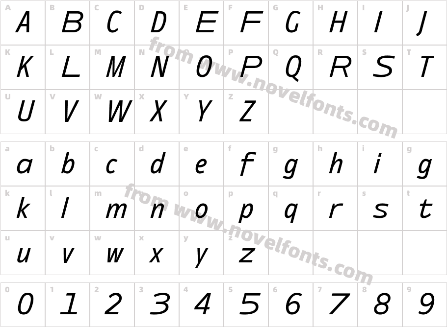 Ambiguity Radical ItalicCharacter Map
