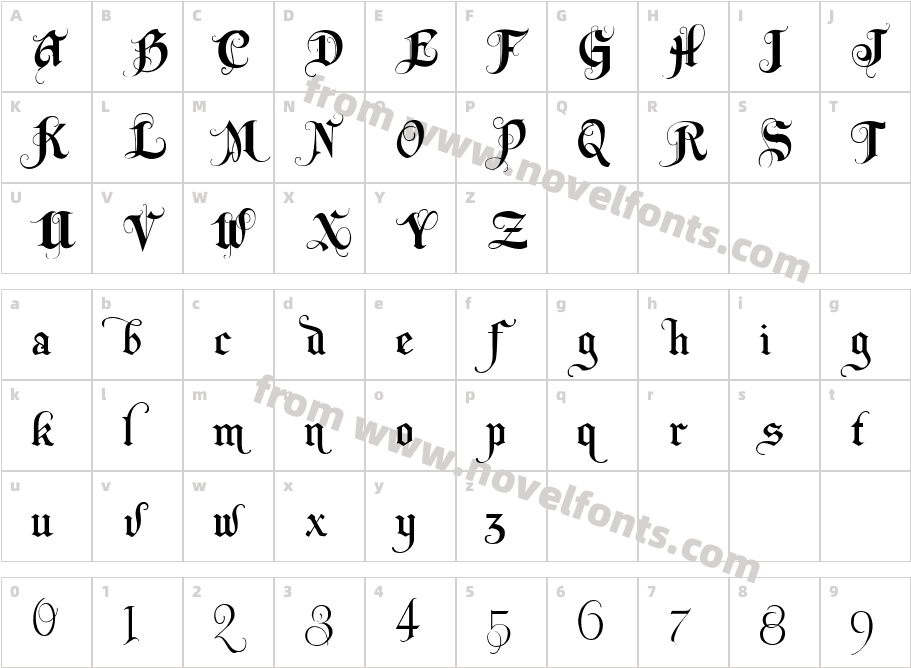 LHF Becker Monogram EnglishCharacter Map