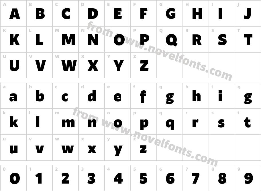 Ambra Sans Text BlackCharacter Map