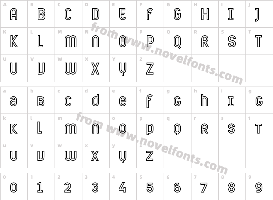 Ambule OutlineCharacter Map