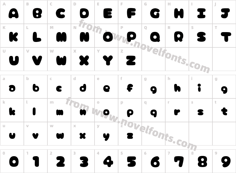 Ame Chan Pop MaruTTF Light RegularCharacter Map