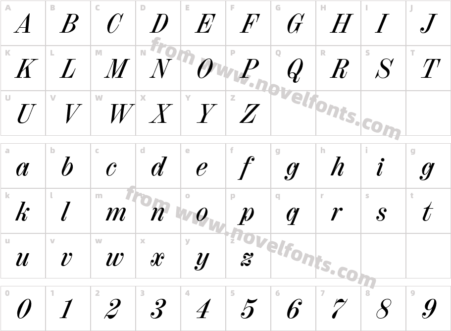 Amen Display Regular ItalicCharacter Map