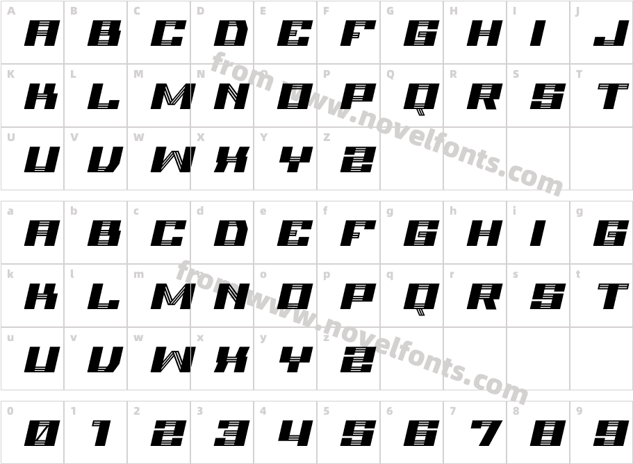 American Ladder ItalicCharacter Map