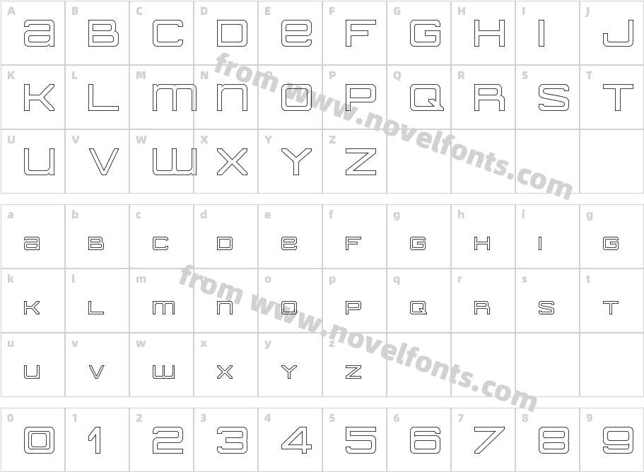 American Sensation Hollow RegularCharacter Map
