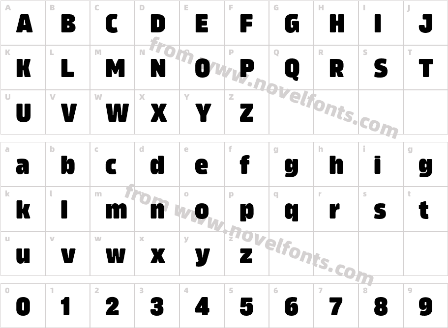 Amfibia Black CondensedCharacter Map