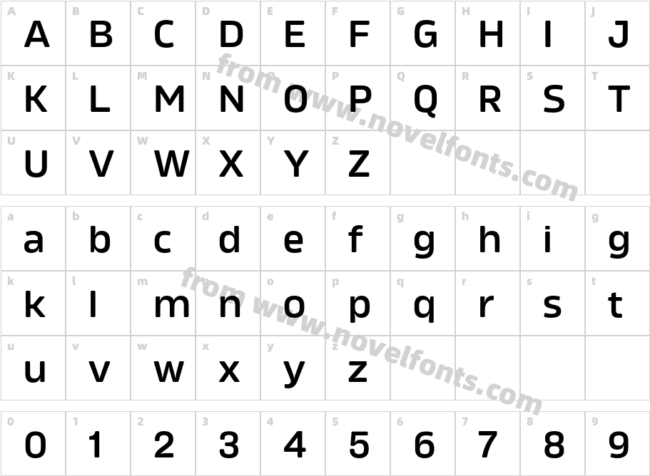 Amfibia Demi Bold ExpandedCharacter Map