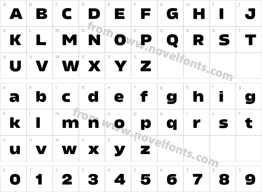 Amfibia Extra Bold WideCharacter Map