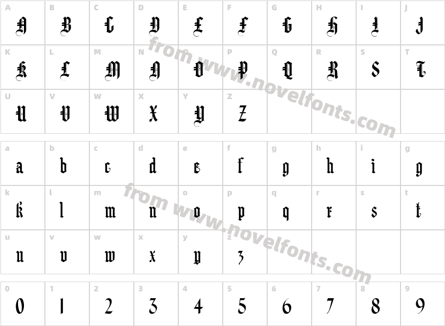 LHF Hindlewood sans grotesqueCharacter Map