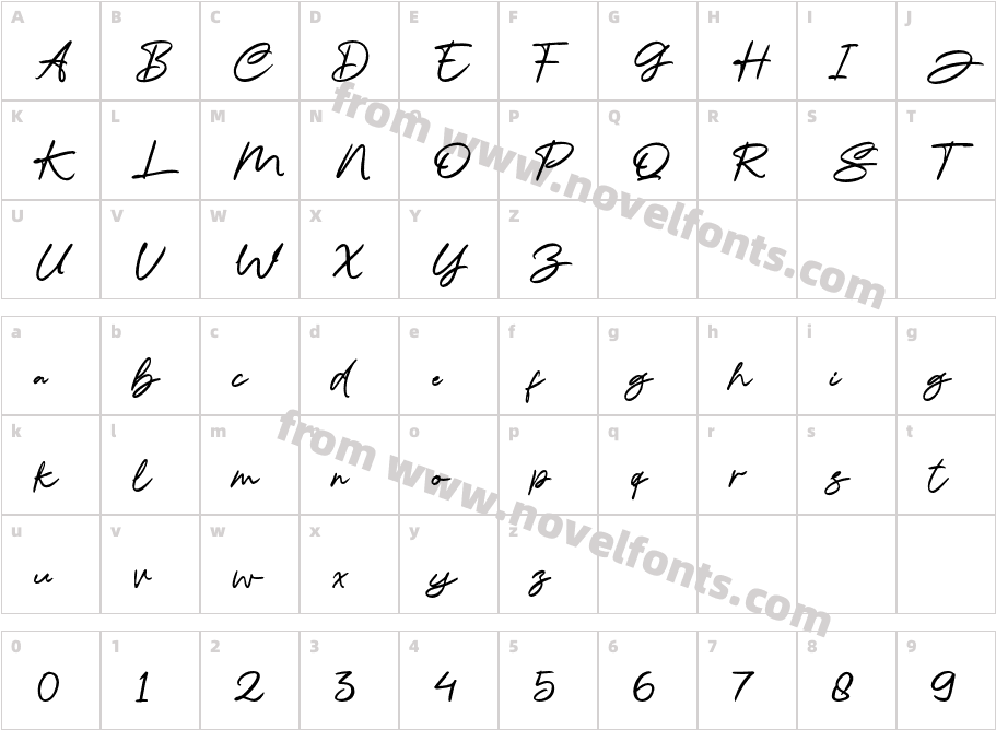 Amides Bold ExpandedCharacter Map