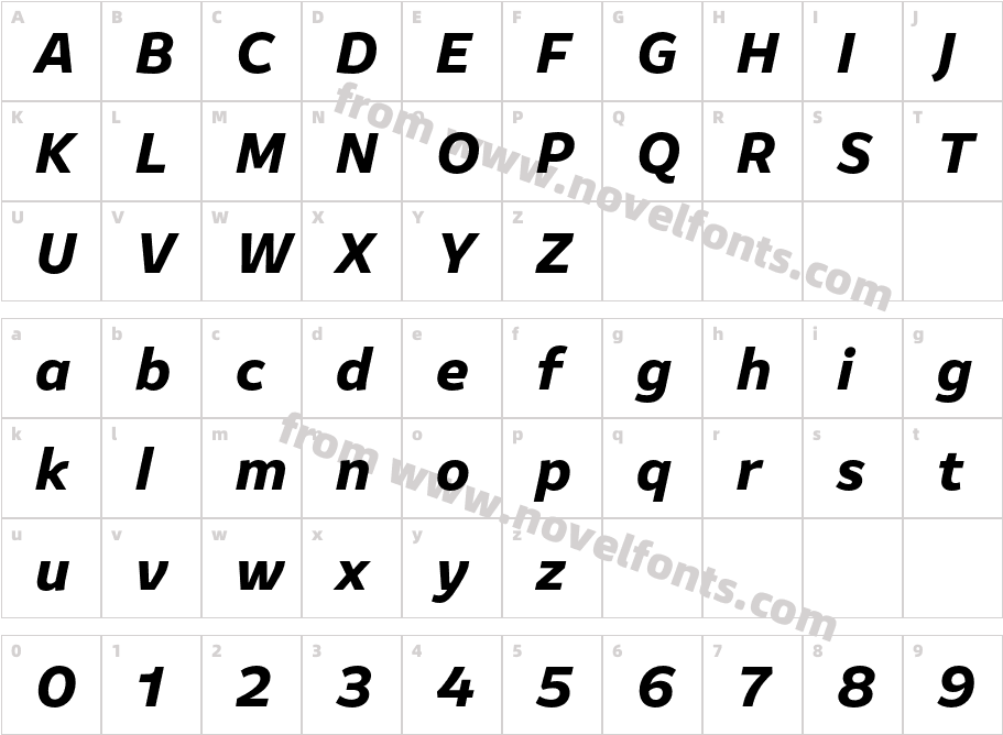 Amifer Bold ItalicCharacter Map