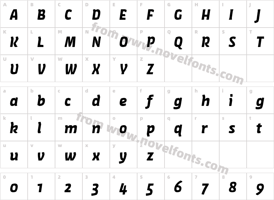 Amman Sans Pro Bold ItaCharacter Map