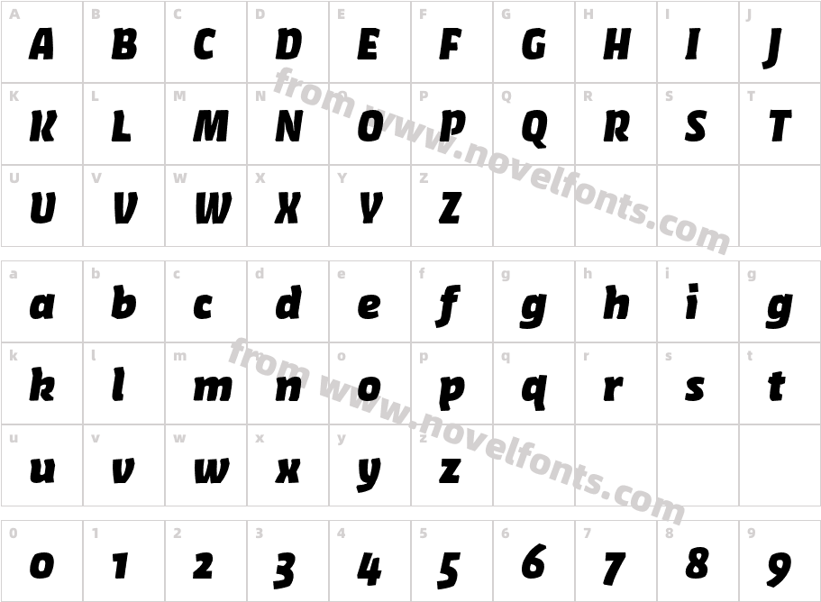 Amman Sans Pro Xbold ItaCharacter Map