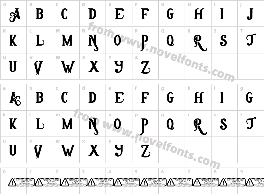 Amosca PERSONAL USE ONLY!Character Map