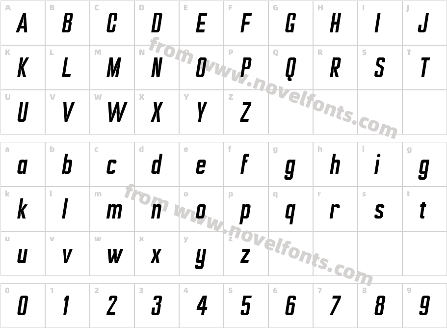 Ampero Semibold ItalicCharacter Map