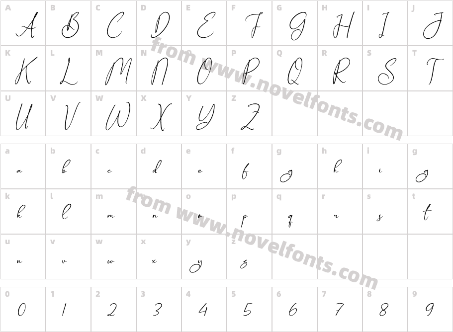 Amtenaryos ItalicCharacter Map