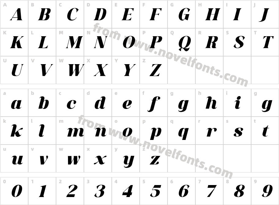 Anabae Black ItalicCharacter Map