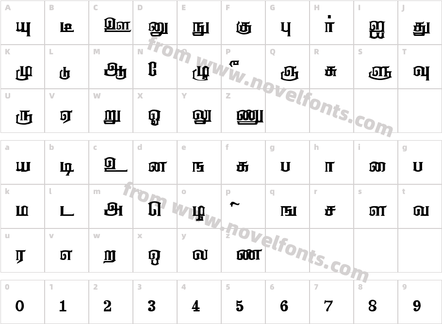 Anantha RegularCharacter Map