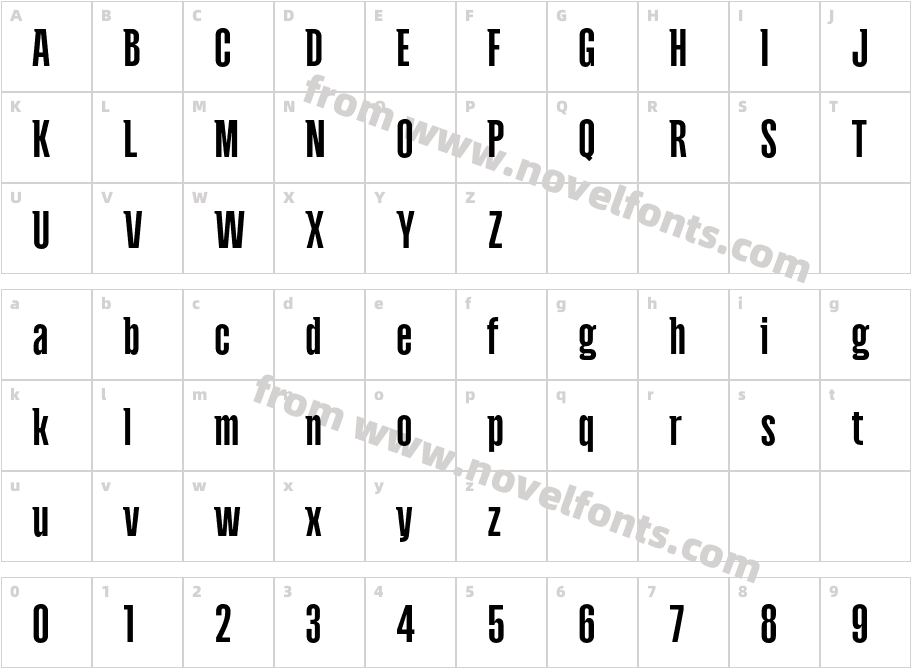 Andove BoldCharacter Map