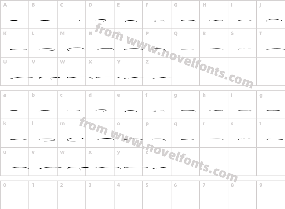 Androgino swash RegularCharacter Map