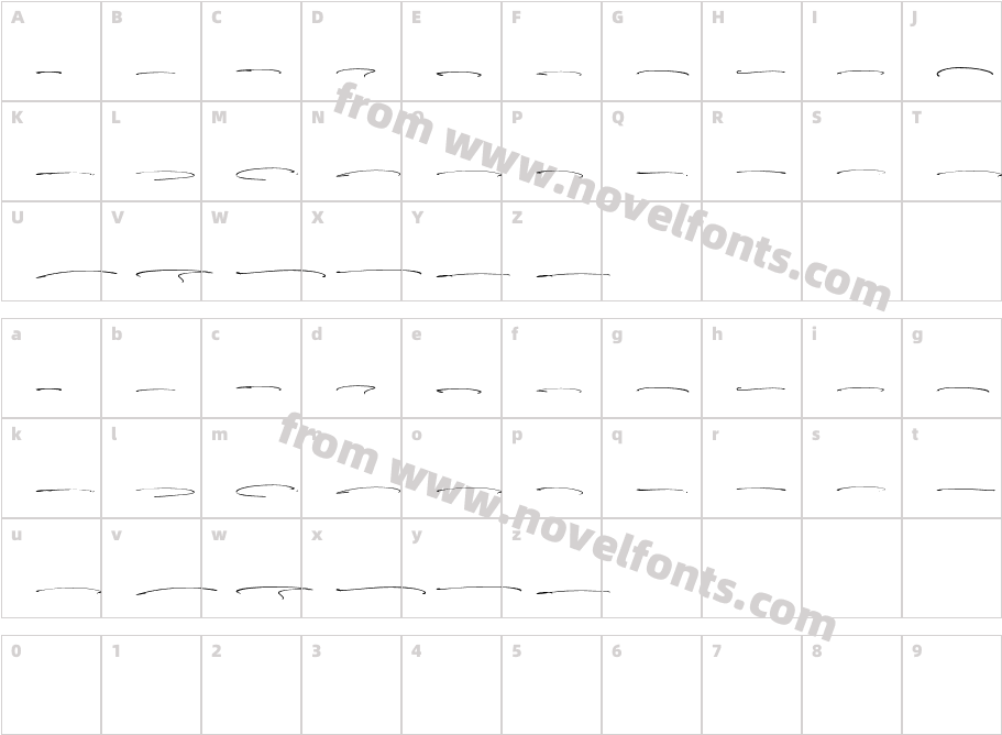 Androginoswash RegularCharacter Map