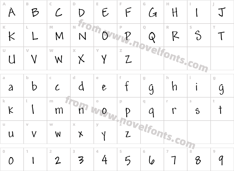 Andy W01Character Map