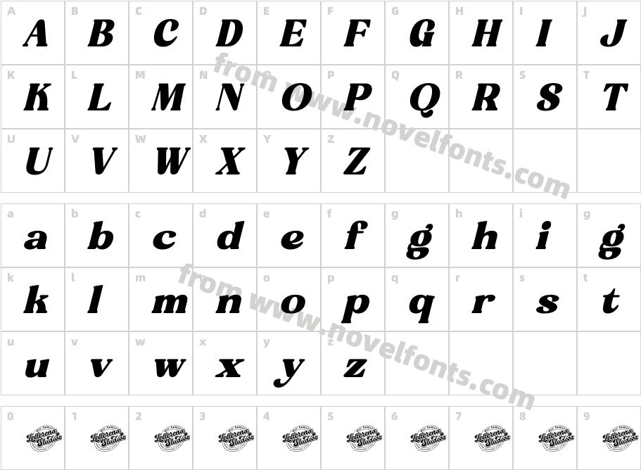 Angelic Pearl DEMO VERSION ItalicCharacter Map